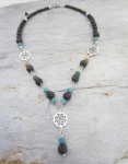 ketting lava+edelstaal bloem