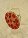 ring rood keramiek rond