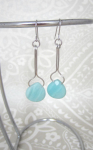 oorbellen lang druppel blauw(jade)
