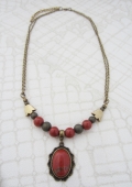 ketting rode jaspis(cabochon)