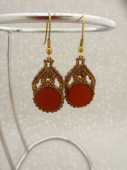 oorbellen jaspis rood(bruin) 