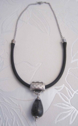 ketting druppel obsidiaan