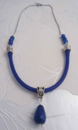 ketting druppel jade blauw