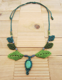 ketting blaadjes chrysocolla groen